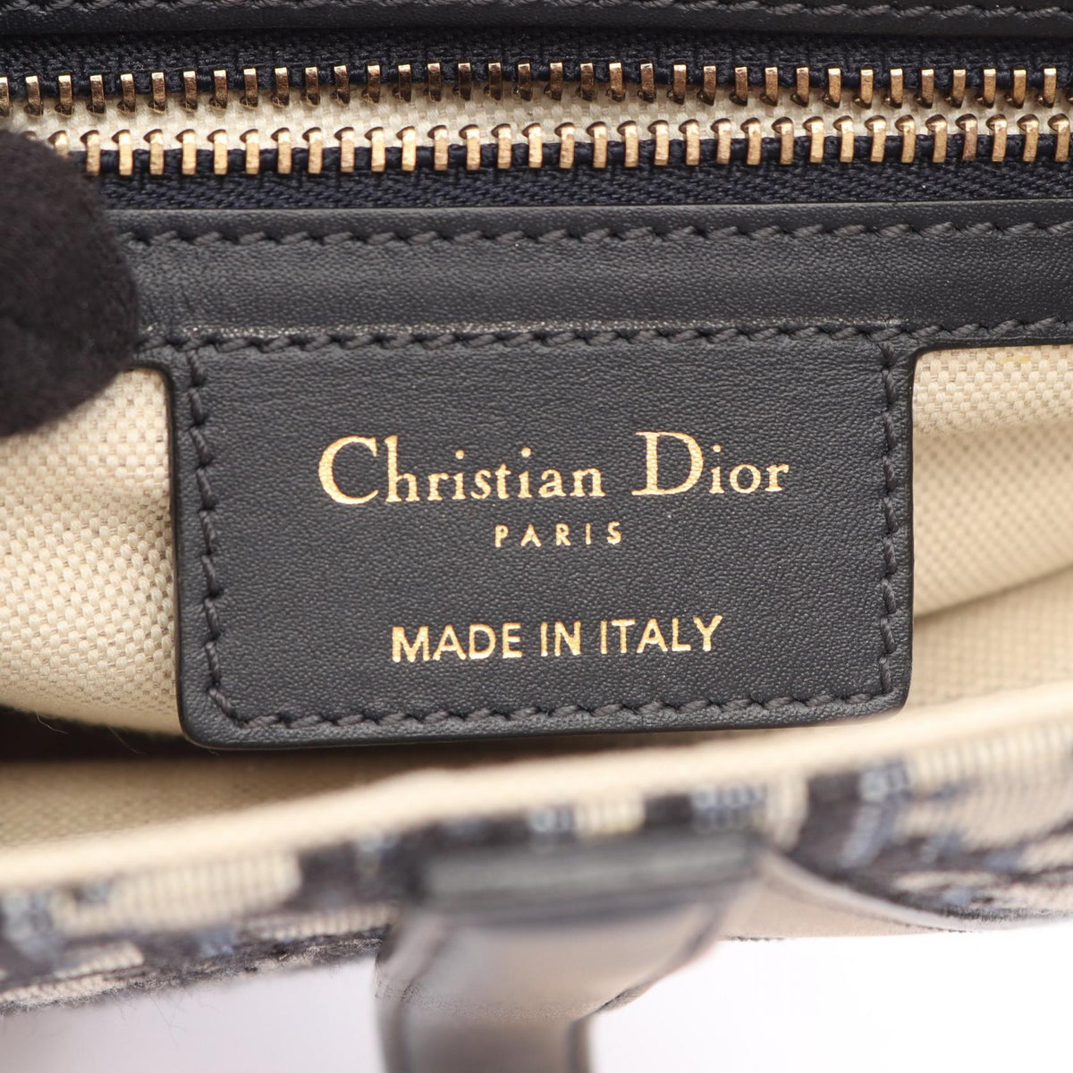 Dior Saddlebag in oblique jacquard Handbag Beige/Navy canvas leather 2101220083182