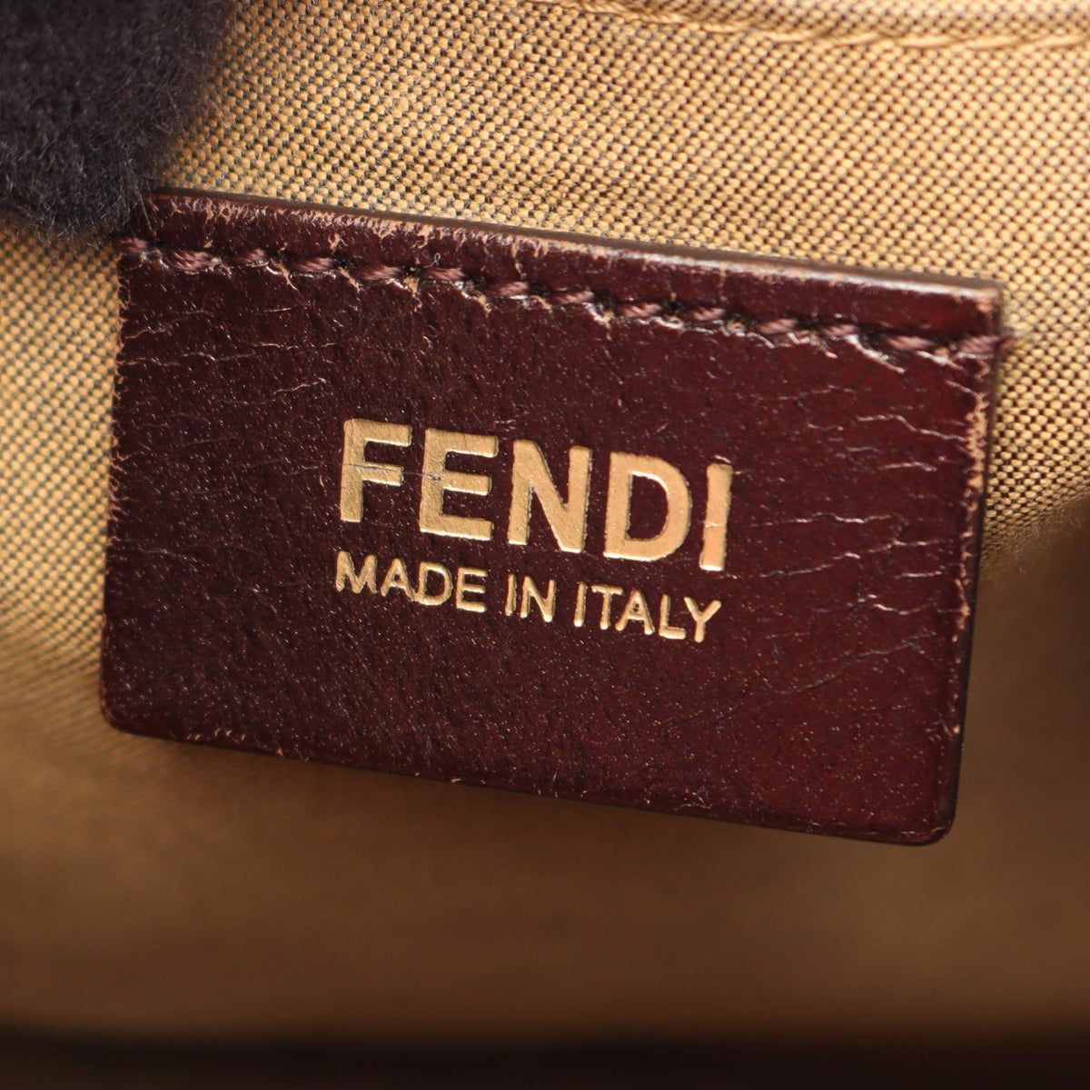 FENDI Zucca Shoulder Bag Brown/Black canvas�leather 2101220083472