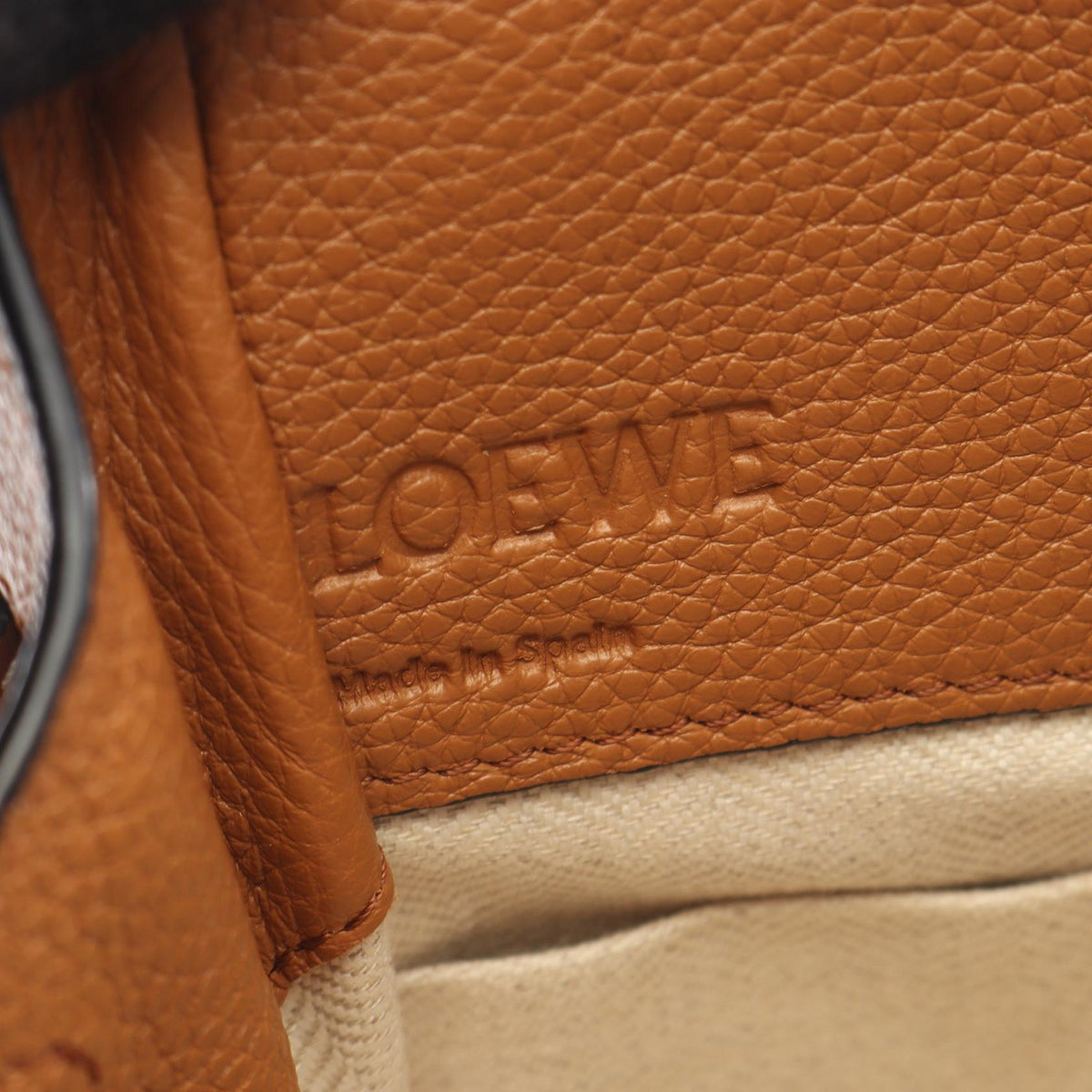LOEWE Hammock Drawstring Bag Mini 2WAY Handbag Brown leather 2101220080327