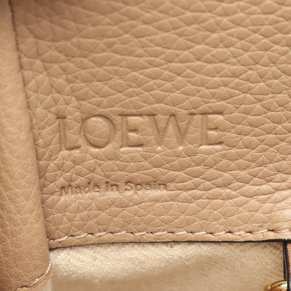 LOEWE HAMMOCK SMALL (2-Way Hammock) Handbag Beige/Brown leather 2101220080457