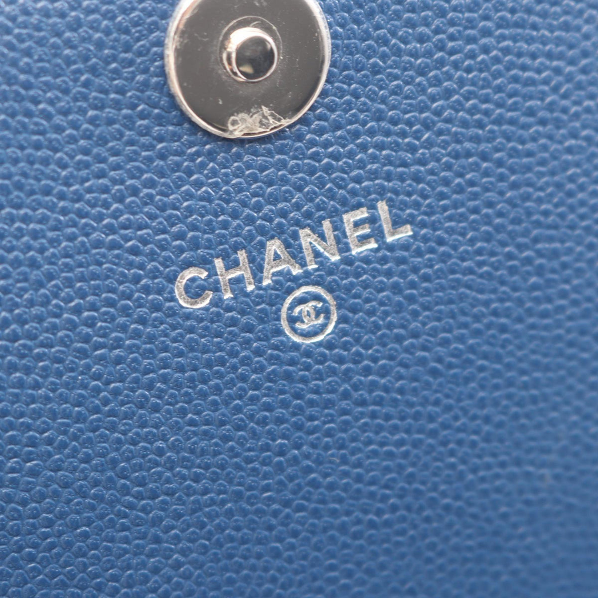CHANEL Blue Matelasse Chain wallet Grained Calfskin leather 2106800639919