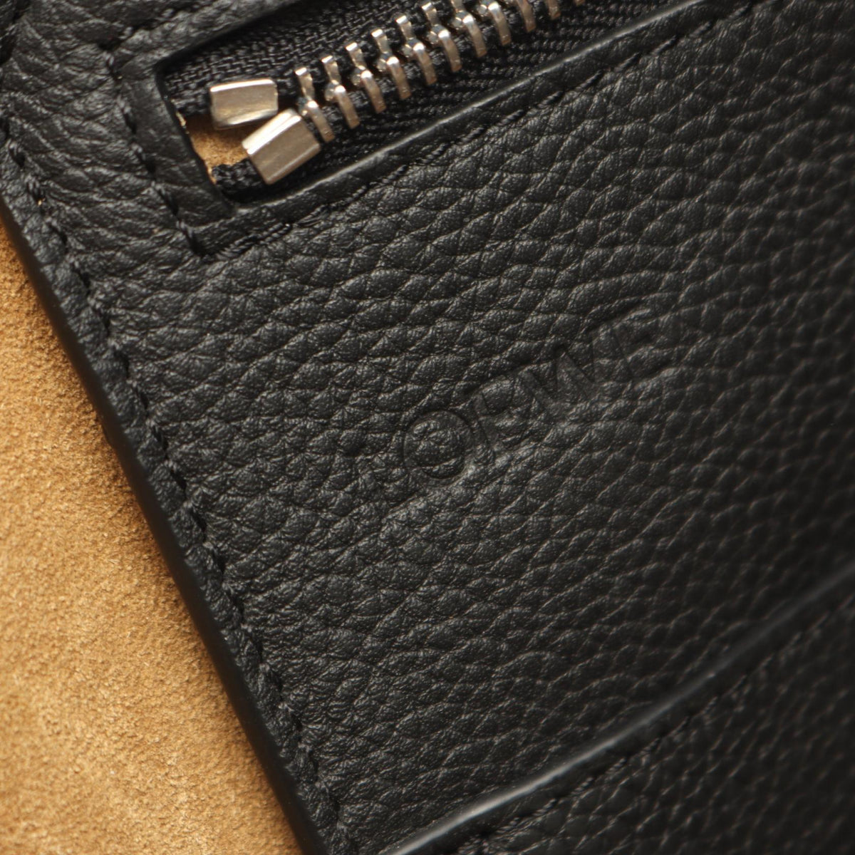 LOEWE Buckle Horizontal Anagram Tote Bag Black leather 2101220078430
