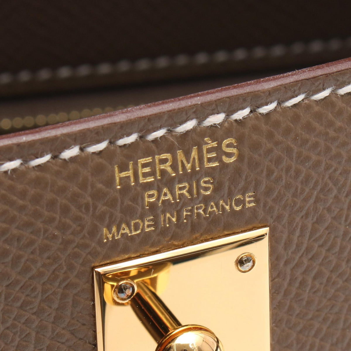 HERMES Kelly 25 Tricolor 2WAY HandbagEtoupe Grey Etoupe Grey Gray/Black Epsom leather Calfskin (cowhide) Epsom 2106800639049