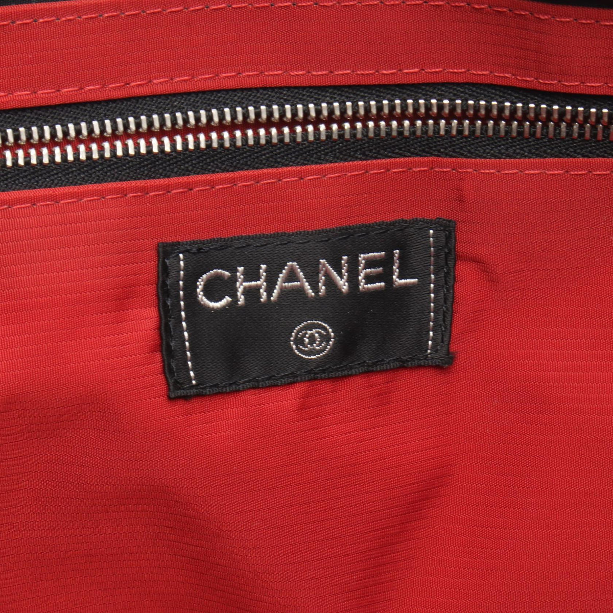 CHANEL Black/White Old travel line Nylon 2104102528719