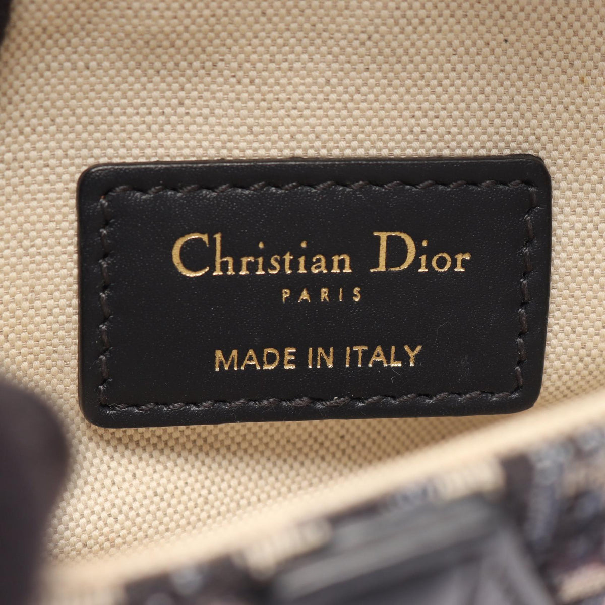Dior Mini Saddlebag in Oblique Jacquard Handbag Beige/Navy canvas�leather 2101220051488