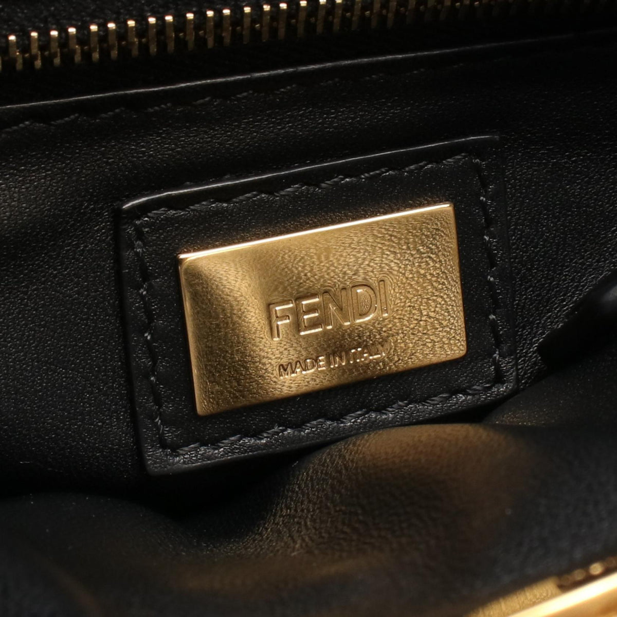 FENDI Mini Peek Boo 2WAY Handbag Black leather 8BN244 2118300093375