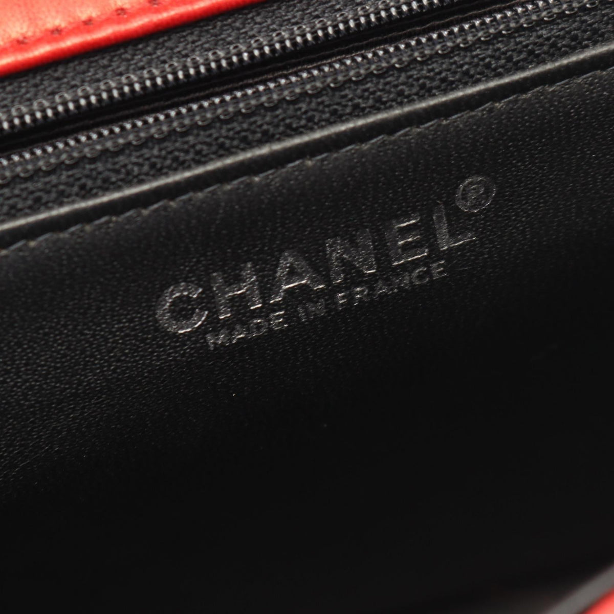 CHANEL Black/Red Matelasse Single Flap Bicolor Lambskin (sheep leather) 2101220049065
