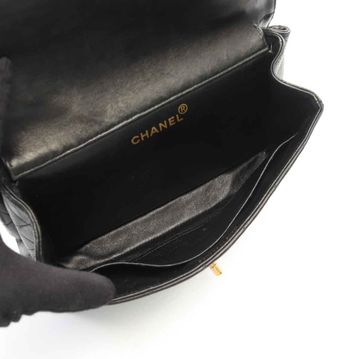 CHANEL Black Matelasse double face Lambskin (sheep leather) 2101220044107