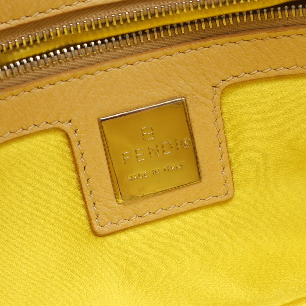 FENDI Mamma bucket flower embroidery Handbag Beige/Multicolor leather 2101220044350