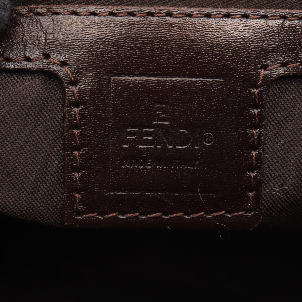 FENDI Zucca Handbag Beige/Black/Brown leather�Nylon canvas 2101220043377