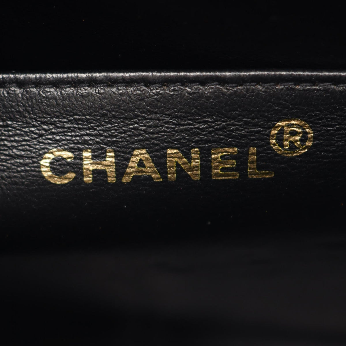 CHANEL Black Bias Stitch COCO Mark Grained Calfskin leather 2101220042646