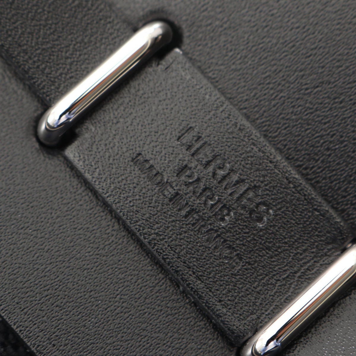 HERMES Airbag Zip Mini Shoulder Bag Black Towar Military canvas leather Vache leather hunter 2101220039646