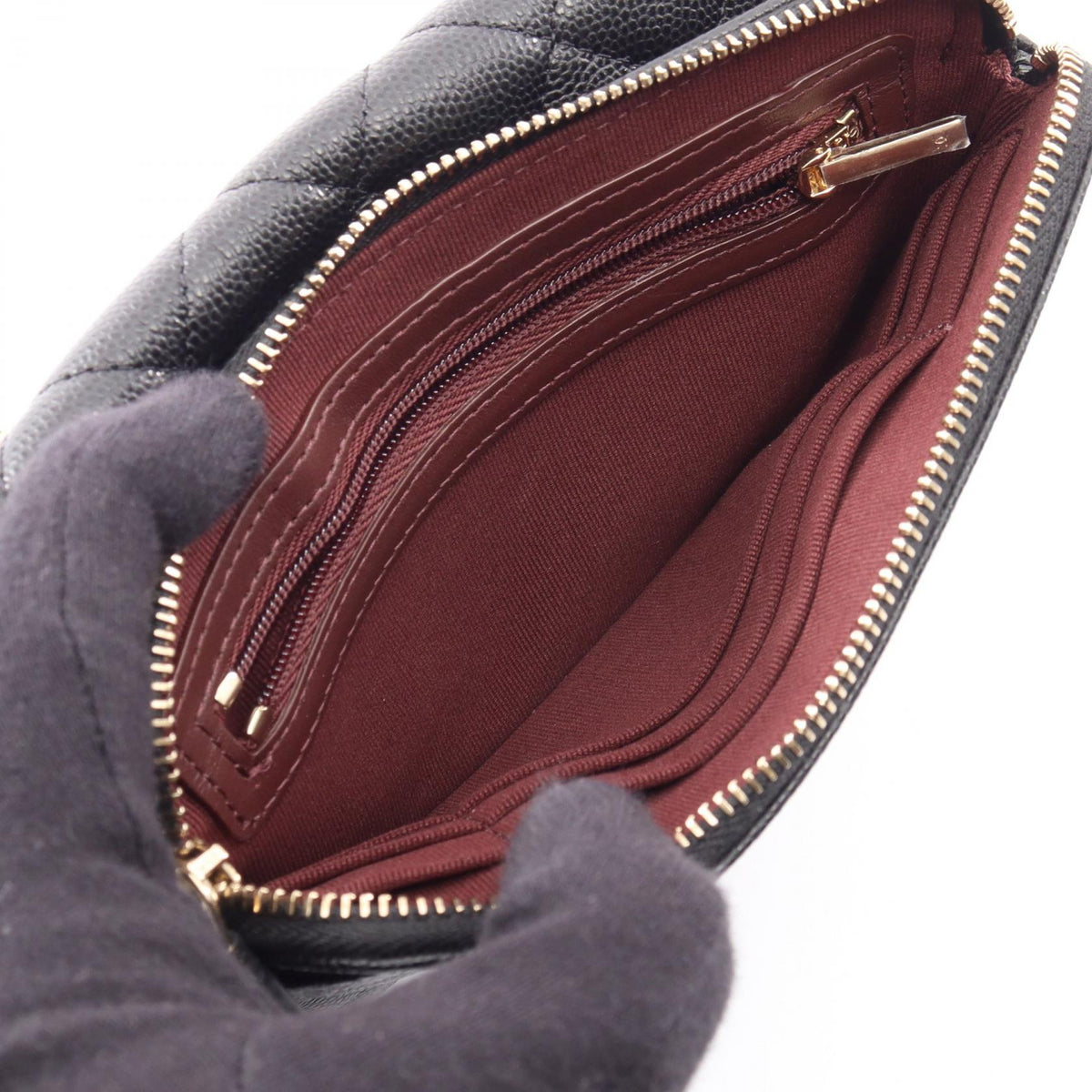 CHANEL Black Matelasse Chain Phone Case Wallet Grained Calfskin leather AP2096 2120300055802