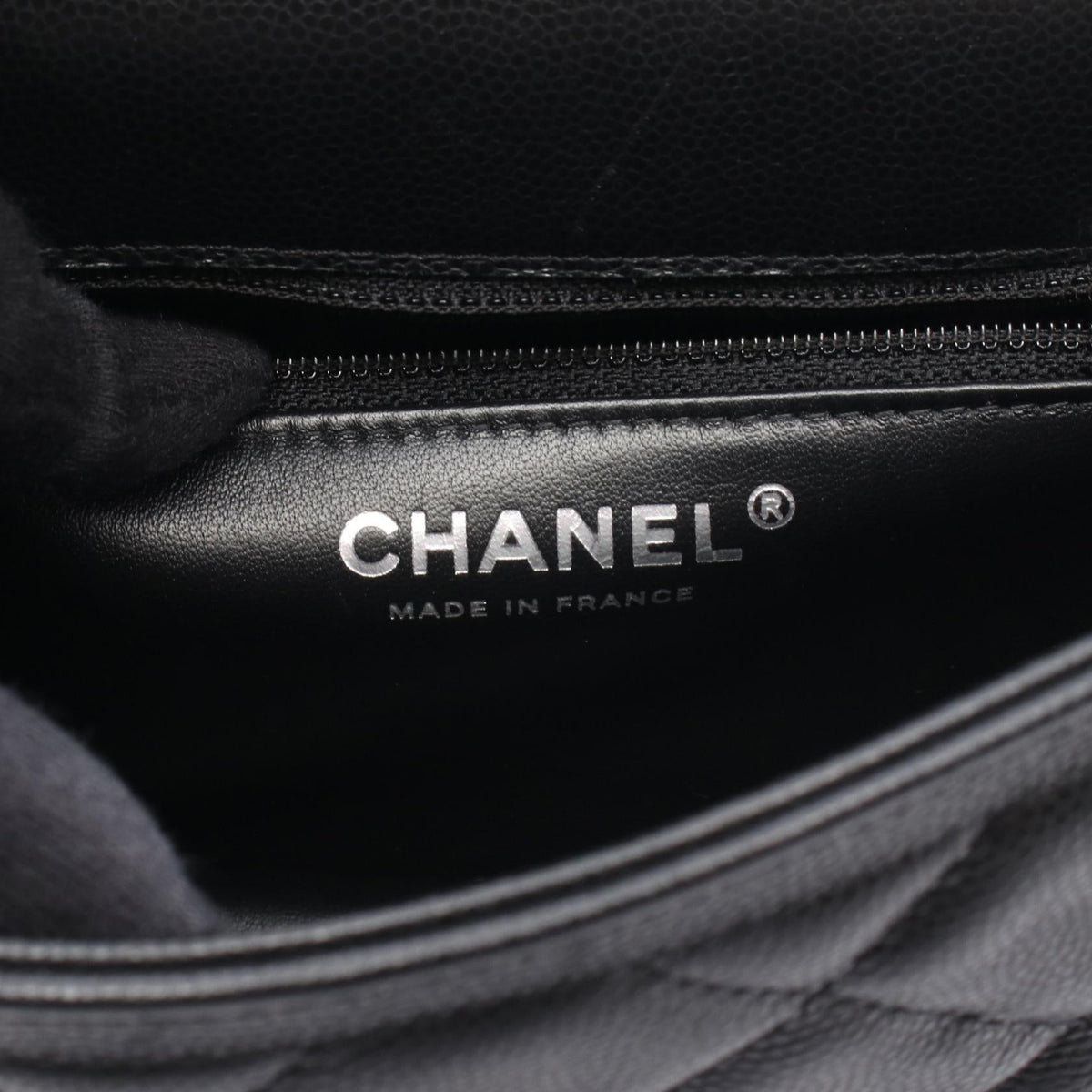 CHANEL Black Matelasse Grained Calfskin leather 2101220037697