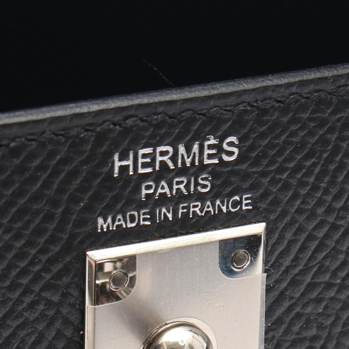 HERMES Kelly 25 (External Stitching) 2-Way Handbag Black Epsom leather 2104102524438