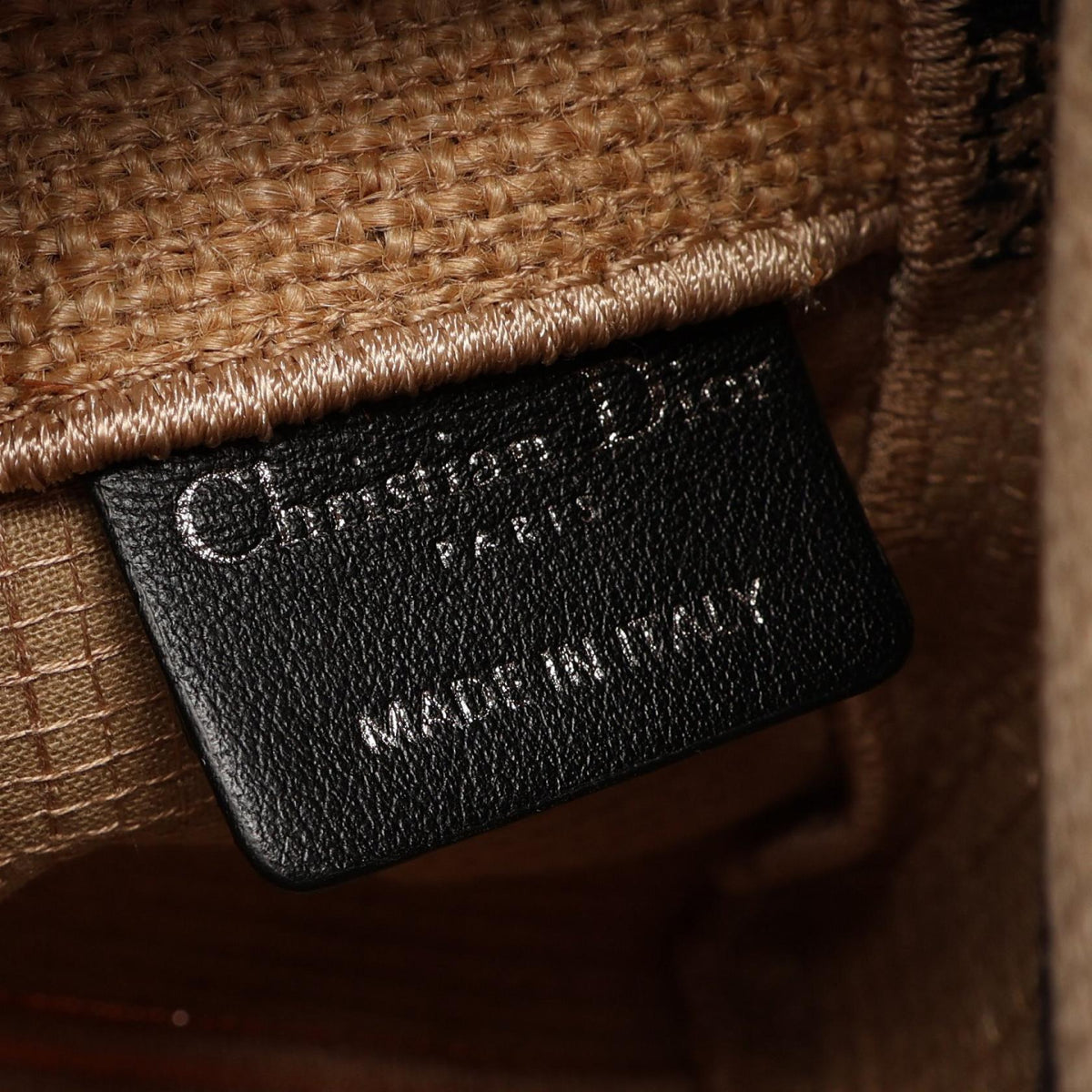 Dior Christian Dior Camp Shoulder Bag Beige/Black Other Jute 2101220029241