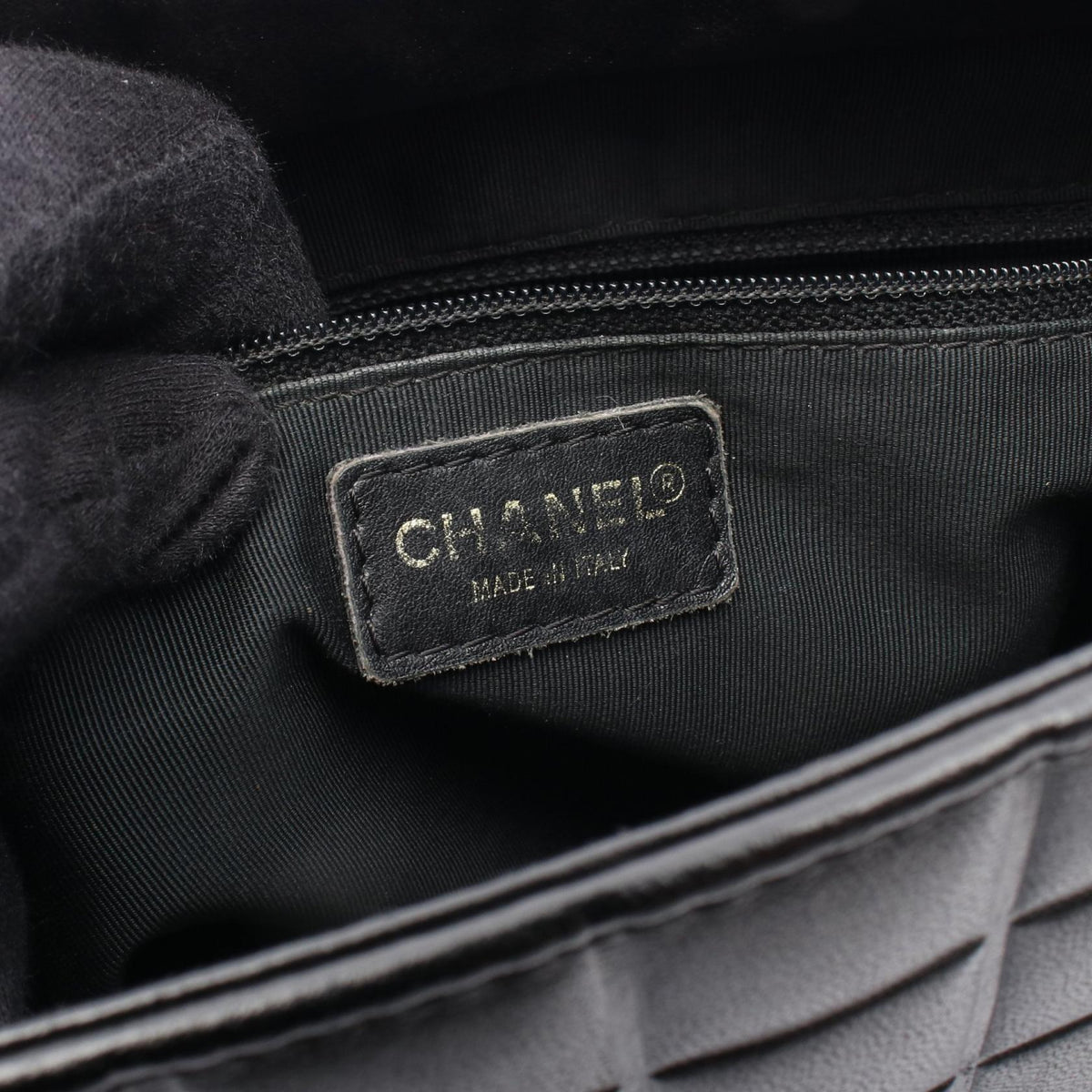 CHANEL Black Chocolate bar Lambskin (sheep leather) A17443 2101220019150