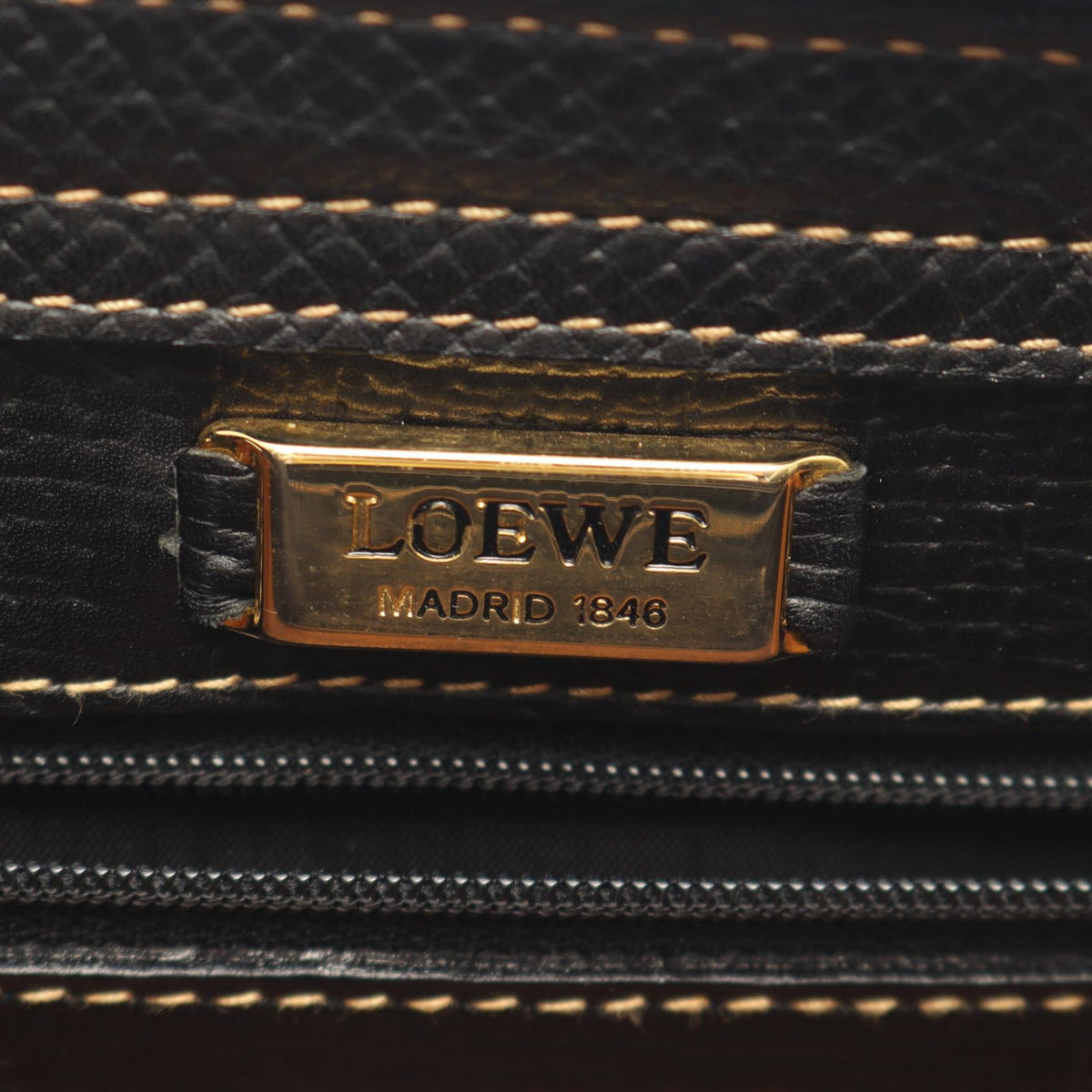 LOEWE Tote Bag Black leather 2101220019259
