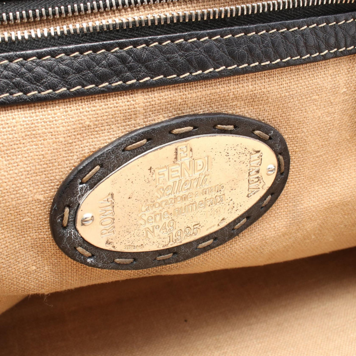 FENDI Selleria Doctor's Bag Handbag Black leather 2101220019549