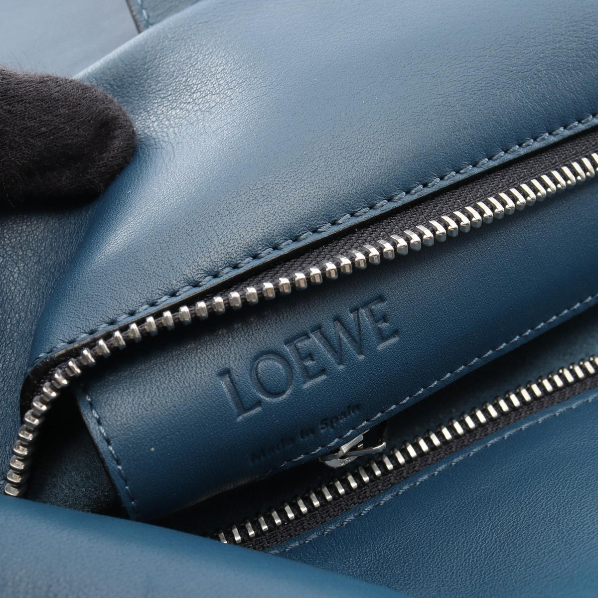 LOEWE Anagram Shopper Tote Tote Bag Blue leather 2101220013042
