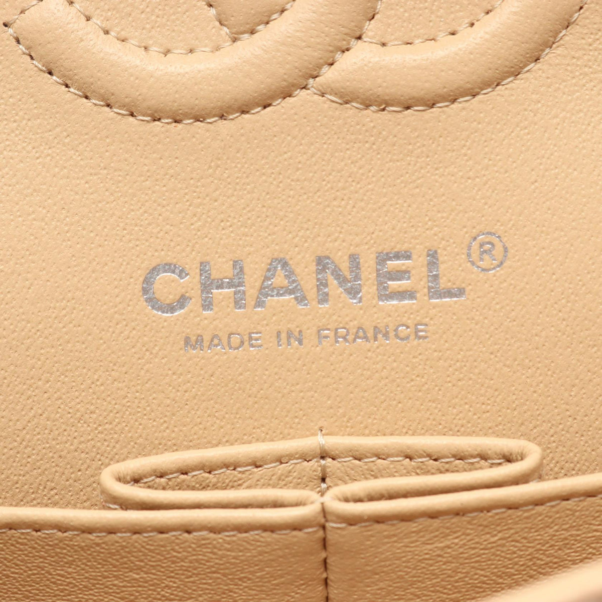 CHANEL Beige Matelasse W flap Grained Calfskin leather 2101220012236