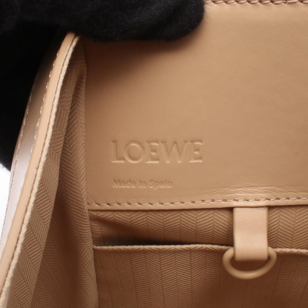 LOEWE Hammock Bag Compact 2-Way Handbag Beige leather A538H13X10 2101220005085