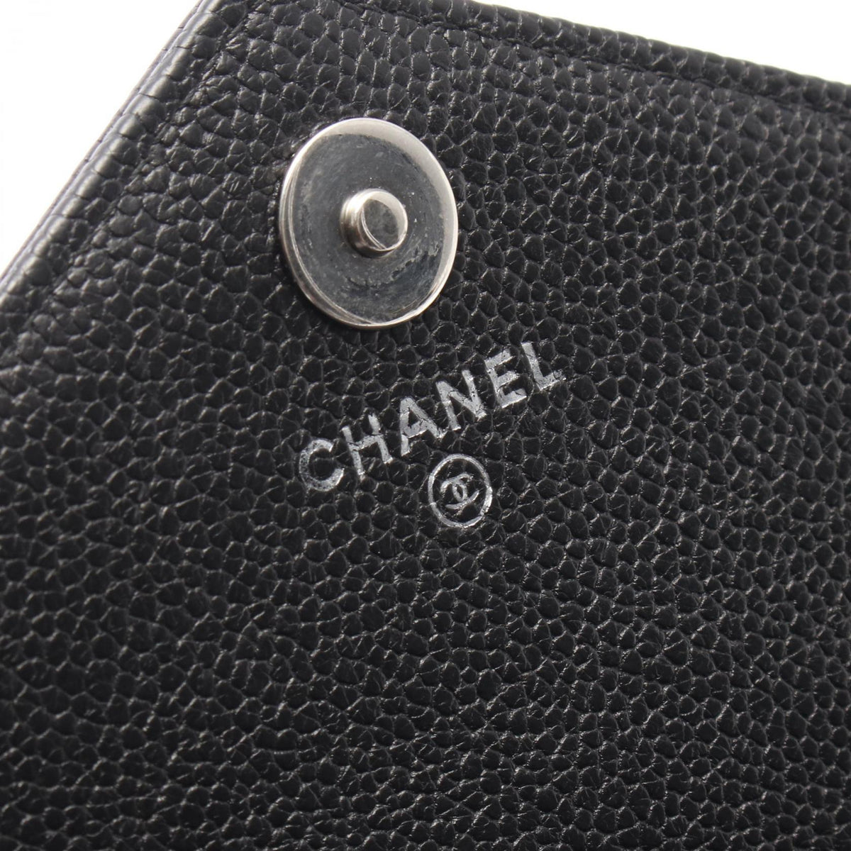 CHANEL Black Chevron V Stitch Grained Calfskin leather A84350 2101220002442