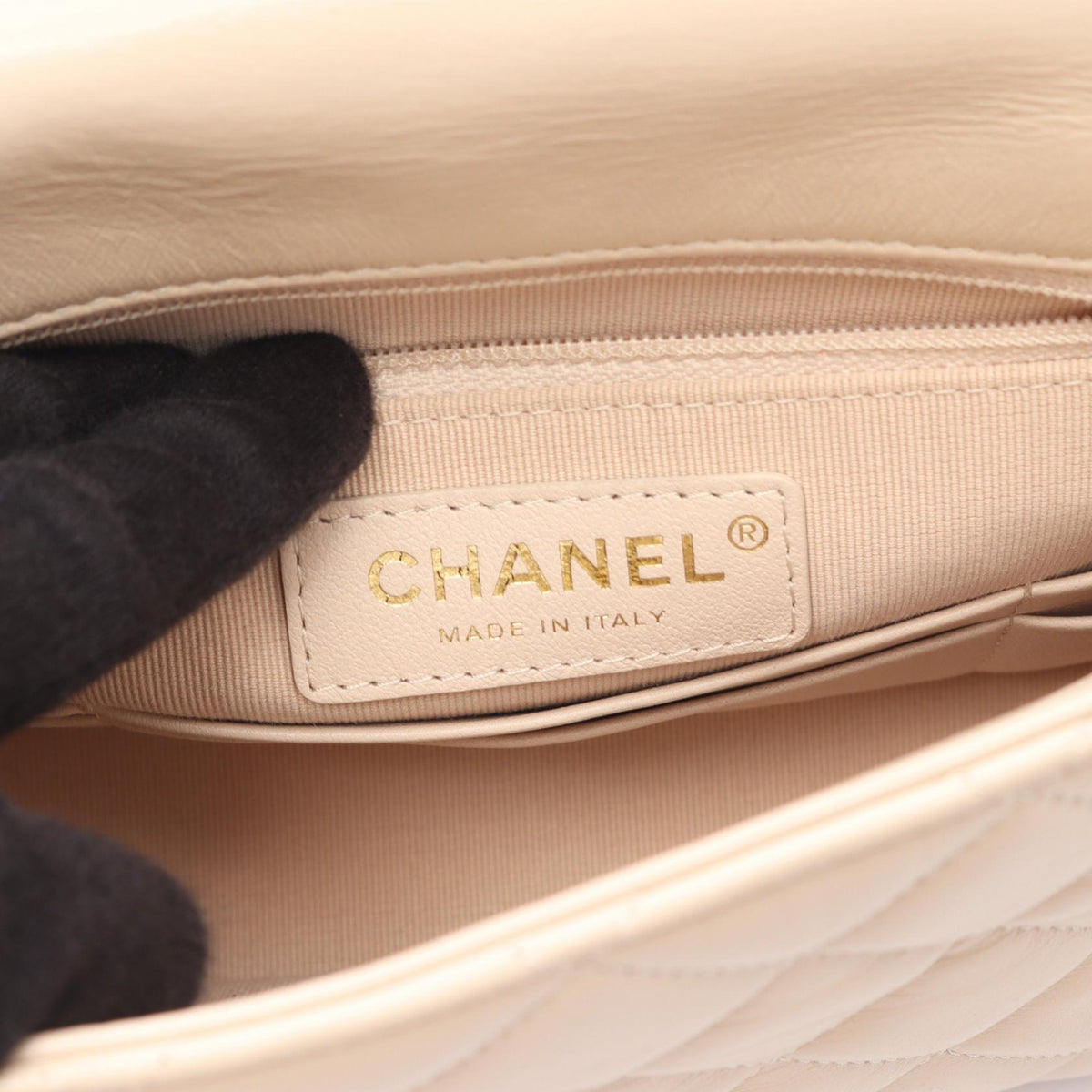 CHANEL Beige Matelasse leather AS3855 2101220002961