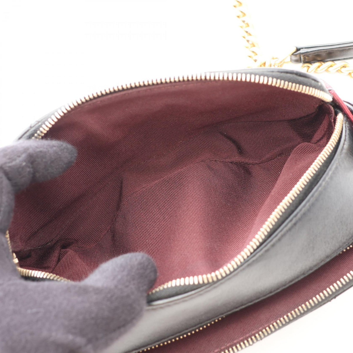 CHANEL Black/Bordeaux Matelasse Camera Bag with Combination Hardware leather�canvas A57574 2106800636505