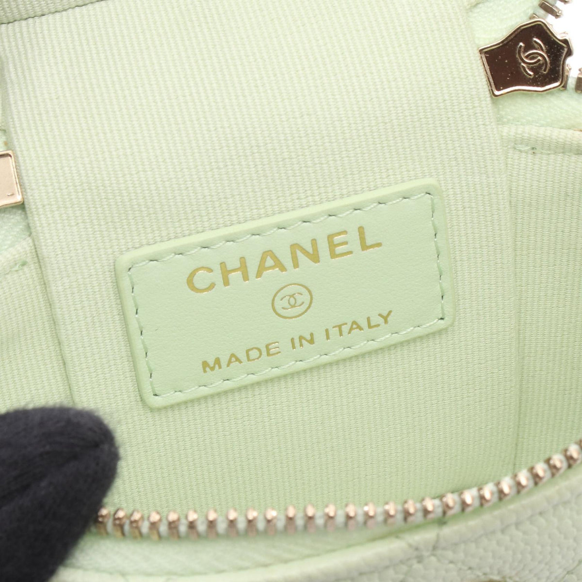 CHANEL Green Matelasse Grained Calfskin leather AP2503 2121400017196