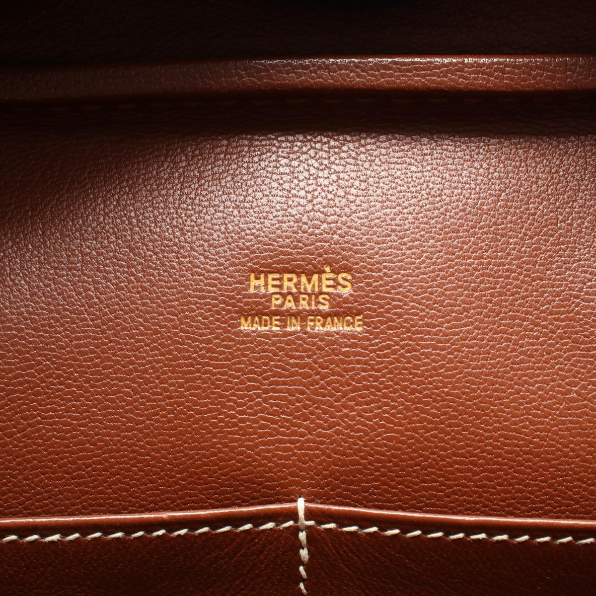 HERMES Purum 32 Handbag Brown leather 2100301247598