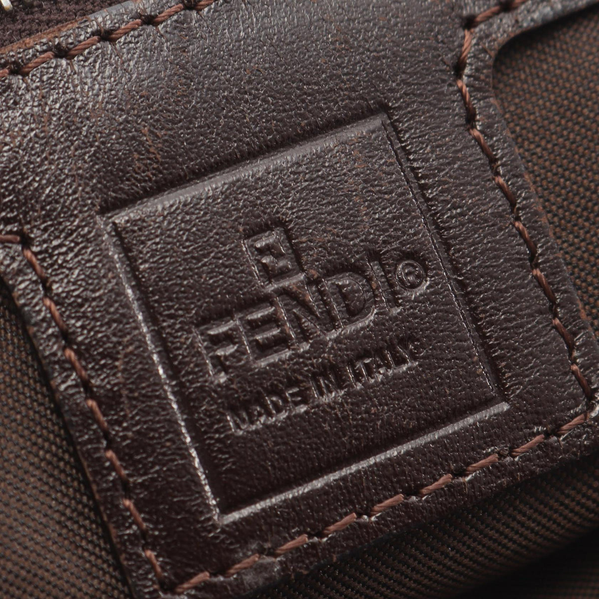 FENDI Zucca Handbag Beige/Brown/Black canvas leather 2101219956497