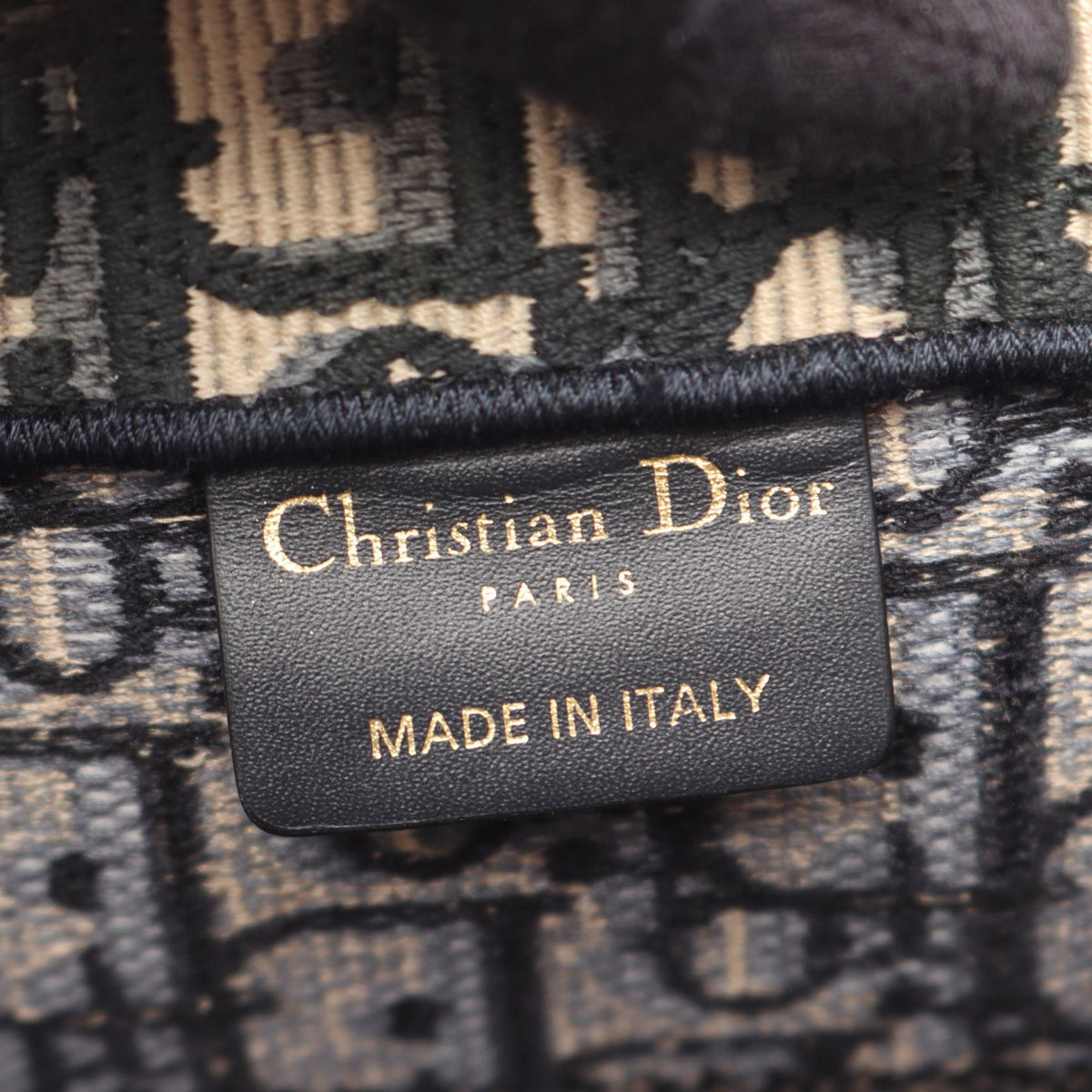 Christian Dior BOOK TOTE Medium Oblique Embroidery Tote Bag Navy/Beige canvas 2101219955704