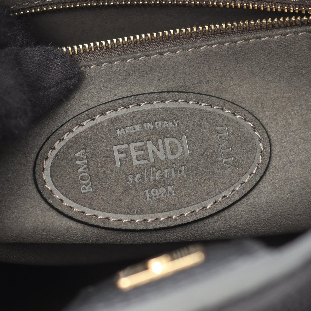 FENDI FFTote Bag Small 2WAY Handbag Black leather 8BH367 2120900124144