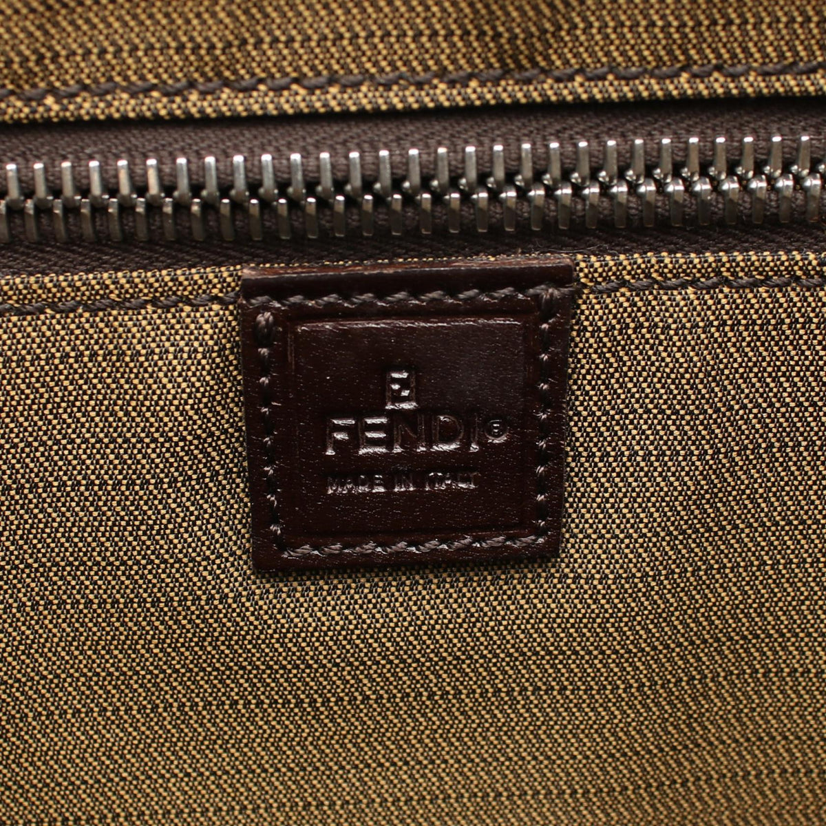 FENDI Zucca Tote Bag Brown/Black canvas�leather 15856 2101219942063