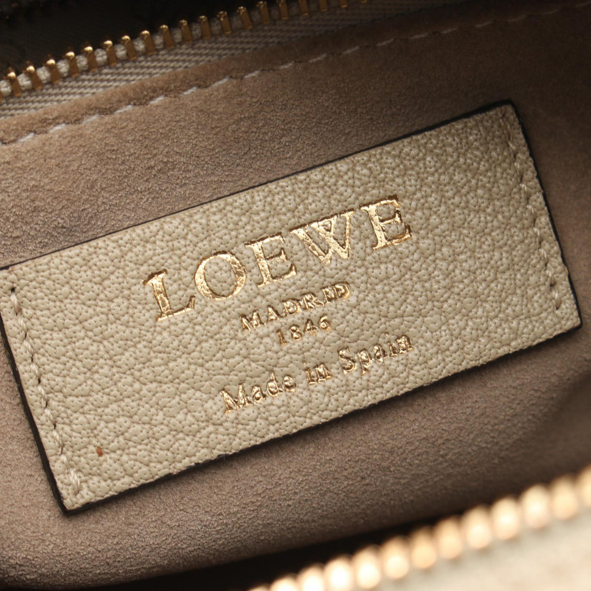 LOEWE PASEO BAG 2WAY Handbag Beige leather 2100301244603