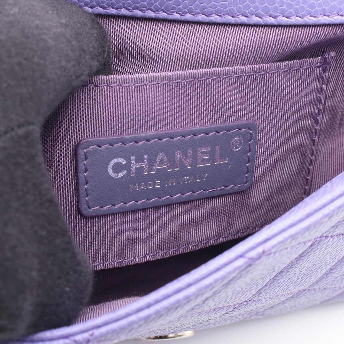 CHANEL Purple Mini Matelasse Grained Calfskin leather AS1784 2107601159491