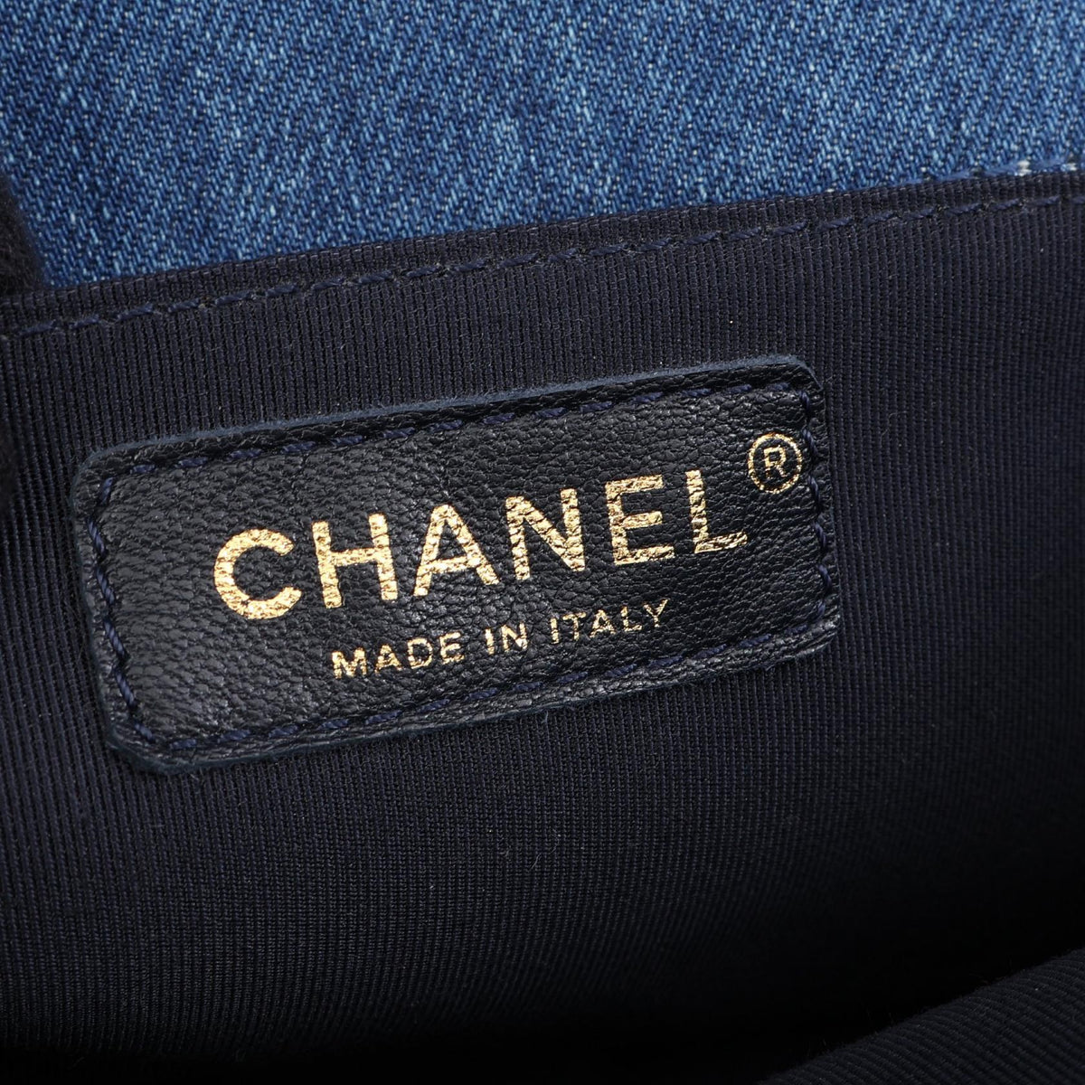 CHANEL Blue boy chanel patchwork denim A67086 2101219927909