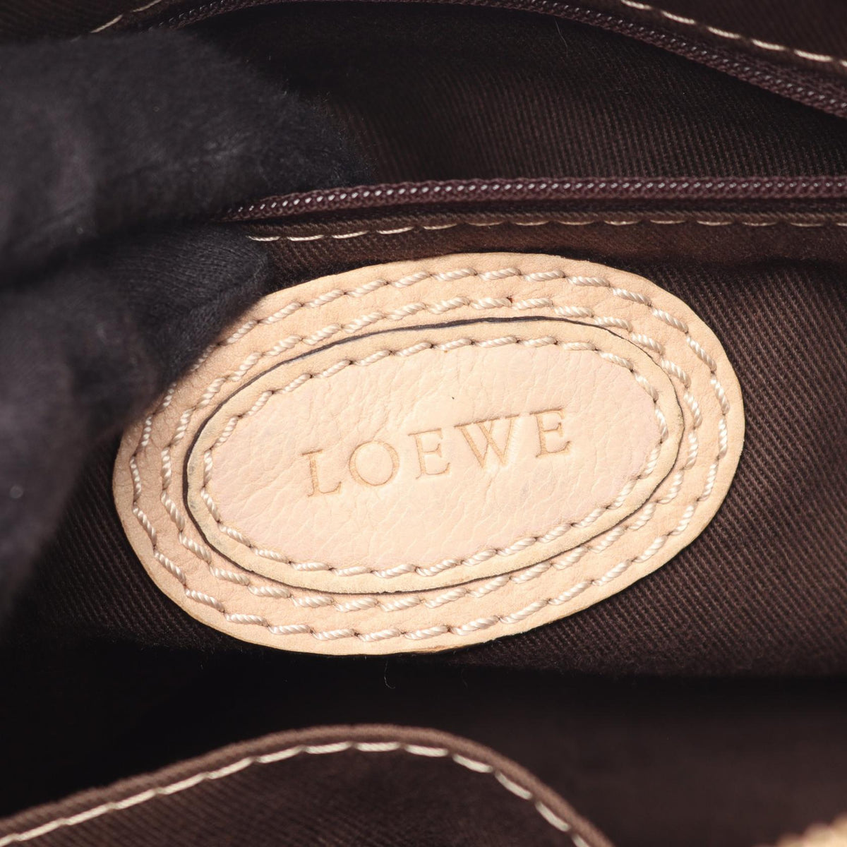 LOEWE Madrid Anagram Handbag Beige leather 2101219928395