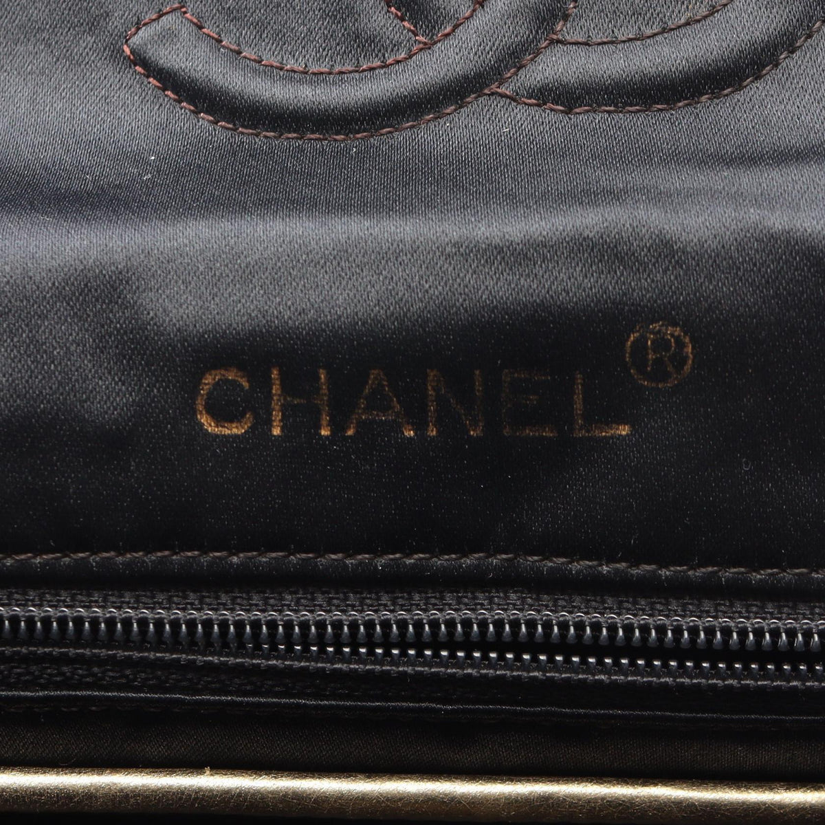 CHANEL Black/Gold Mini Matelasse Fabric�leather 2101219925035