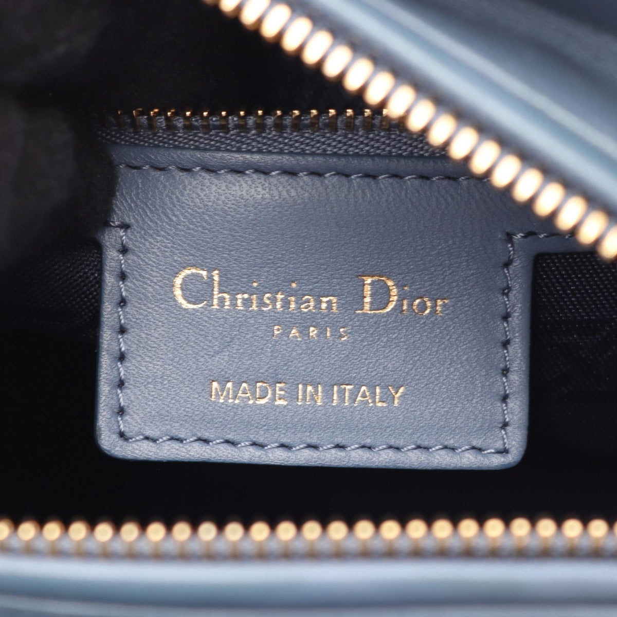 Dior LADY DIOR Christian Dior Medium Cannage 2WAY Handbag Blue leather 2106800631470