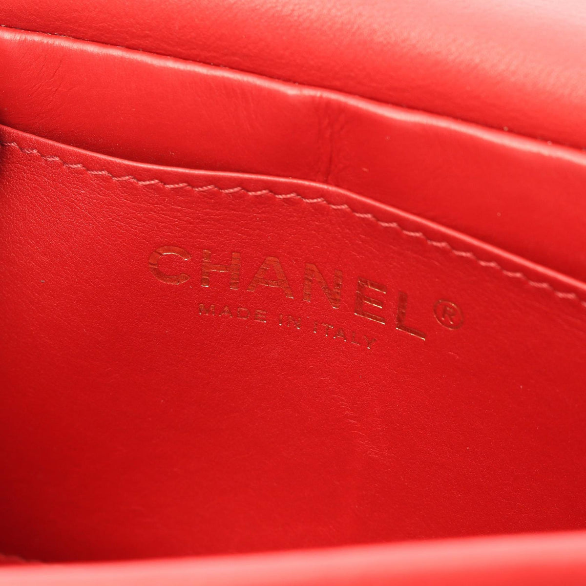 CHANEL Red Matelasse Mini Lambskin (sheep leather) 2101219910611