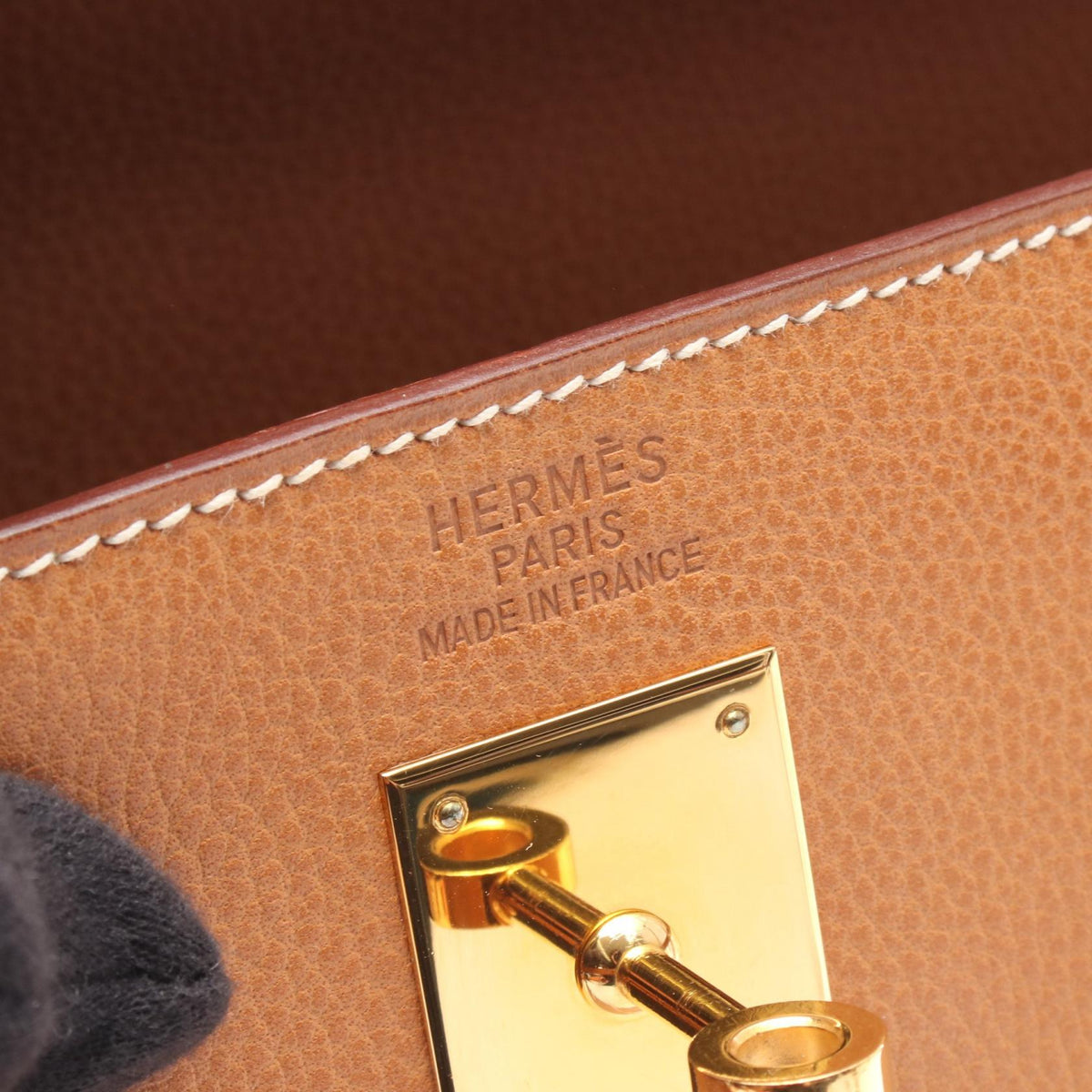 HERMES Kelly 35 (External Stitching) 2-Way HandbagNatural Natural Brown leather Vache leather Rieju 2101219908908