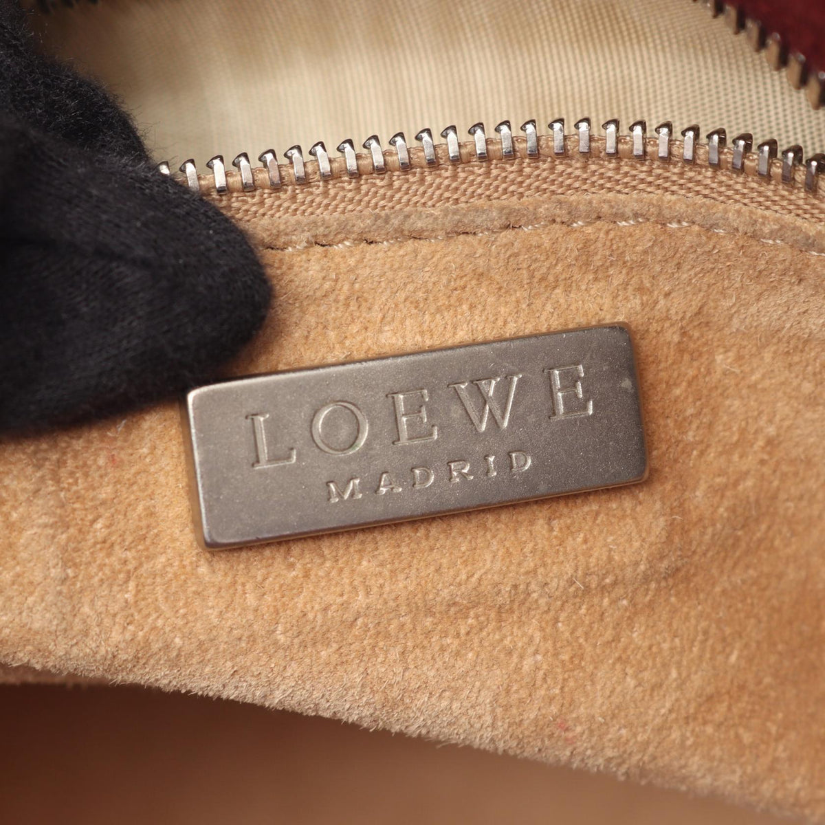 LOEWE Amazonas Handbag Bordeaux Suede leather 2101219904436