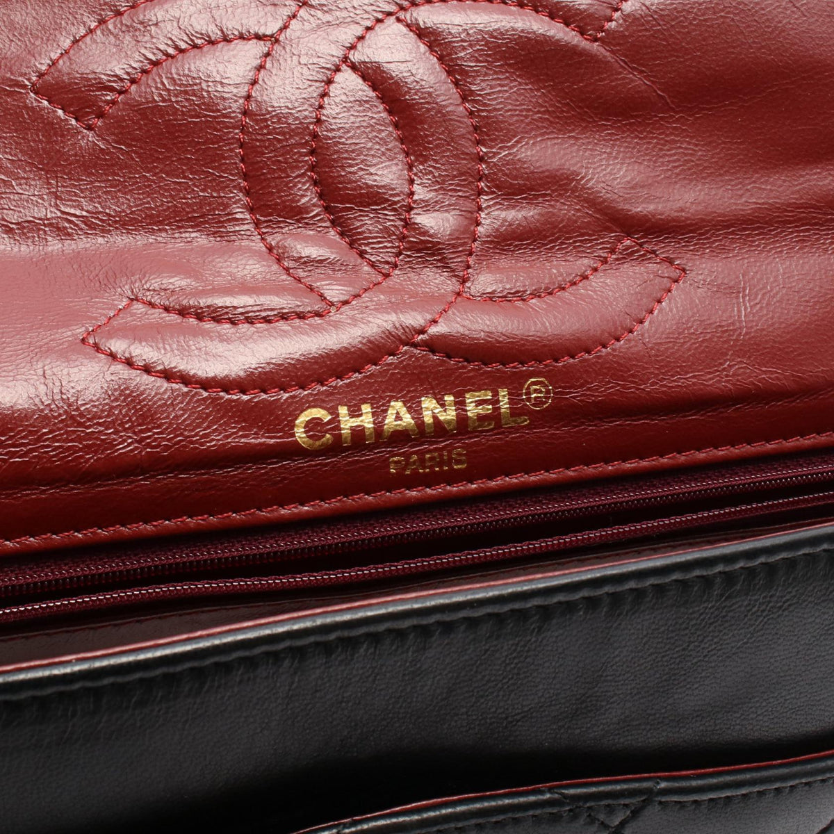 CHANEL Black Matelasse Paris limited W flap Lambskin (sheep leather) 2101220035624
