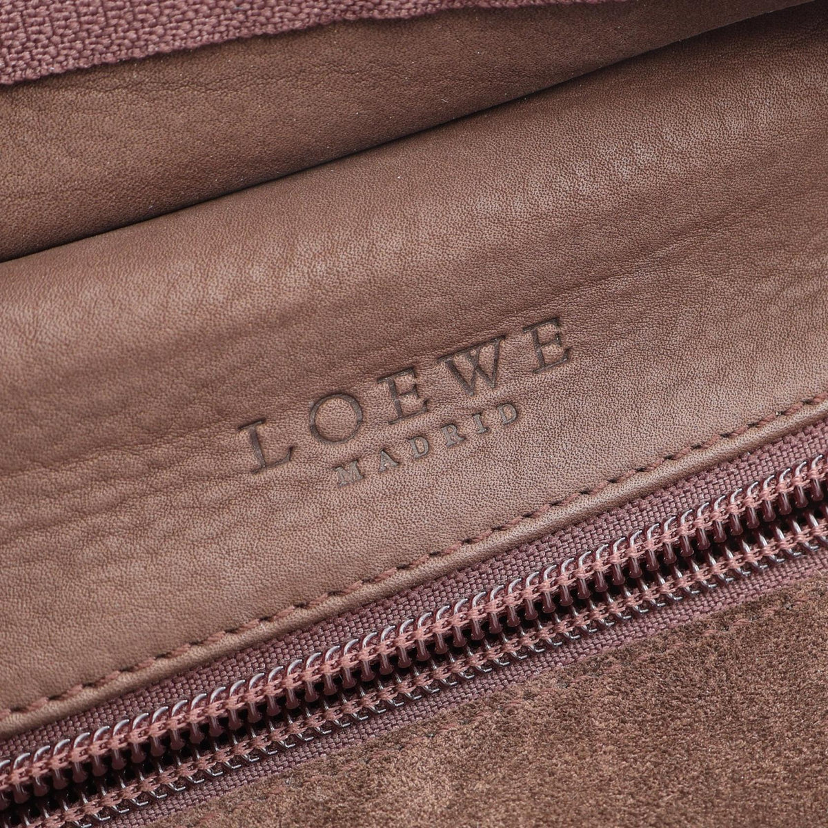 LOEWE Americana 28 Handbag Brown Suede leather 2101220016715