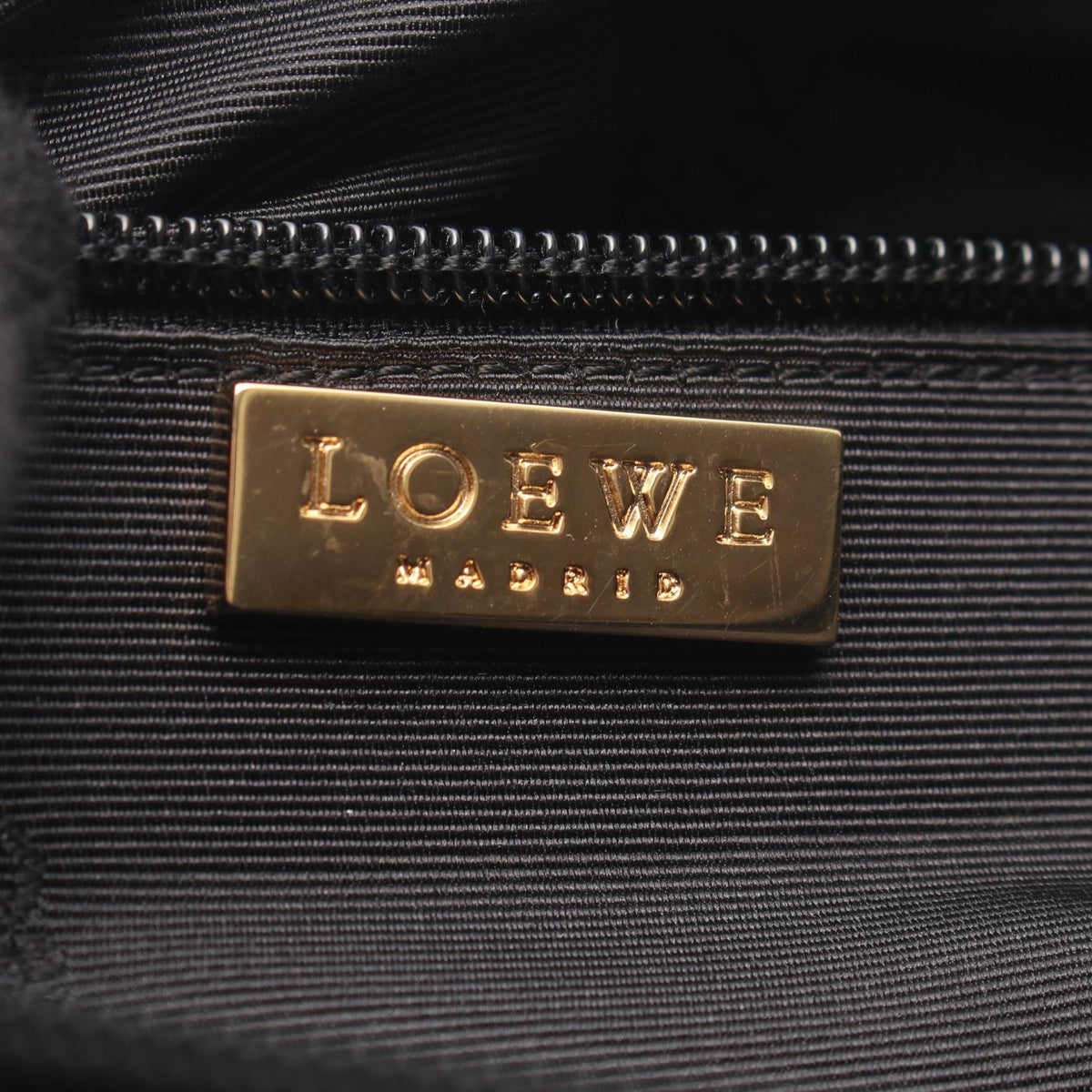 LOEWE anagram business bag clutch bag Black/Green canvas leather 2101219875354