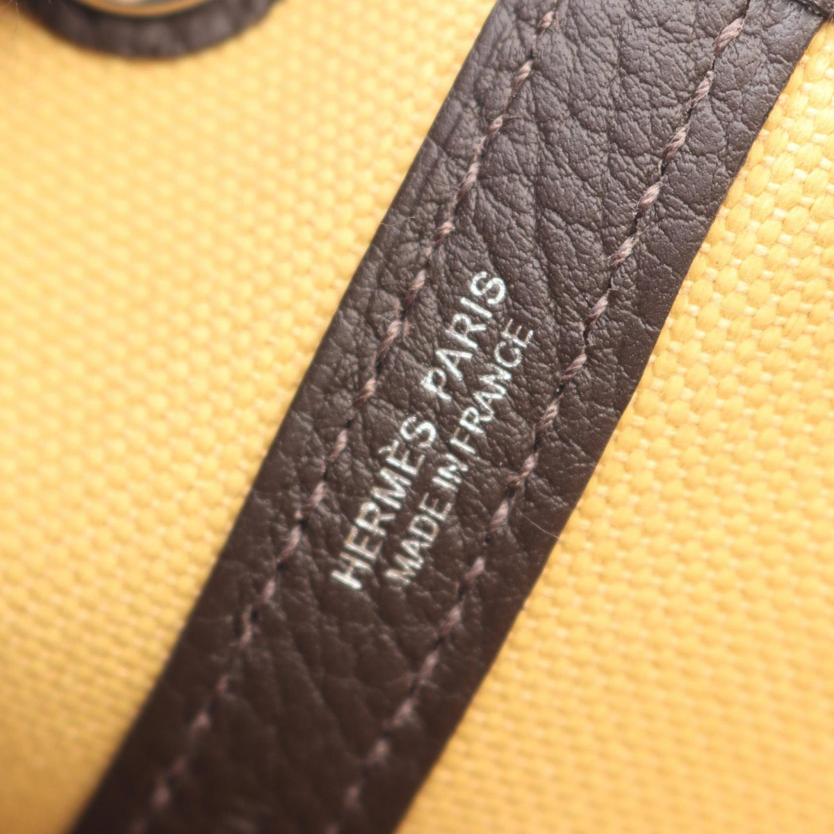 HERMES Garden party TPM Tote BagEvennes Evennes Yellow/Brown Towar Military canvas leather Toile Military / Negonda leather 2101219852577