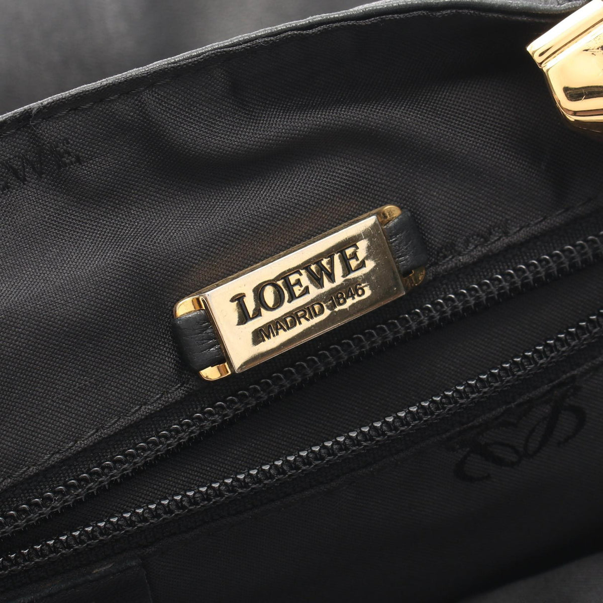 LOEWE anagram Shoulder Bag Black leather 2101219863238