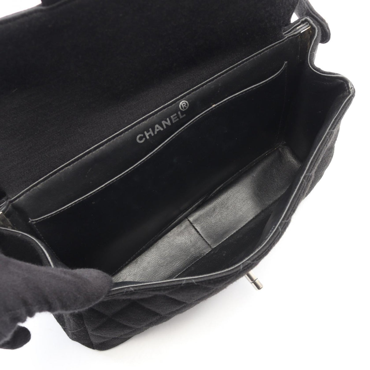CHANEL Black Matelasse W Face cotton 2101219842752